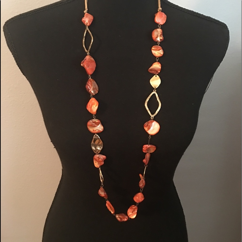 Floridian Orange 🍊 Long Strand Necklace